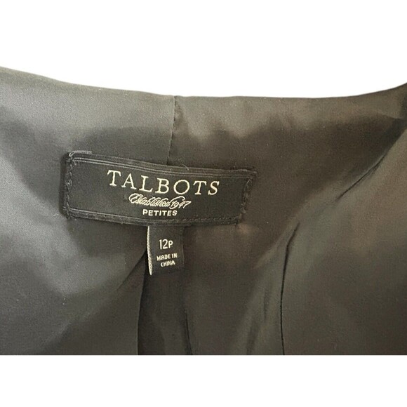 Talbots Grace Velvet Velour Blazer Women's Size 12P Black Peplum Back Career - Picture 4 of 13